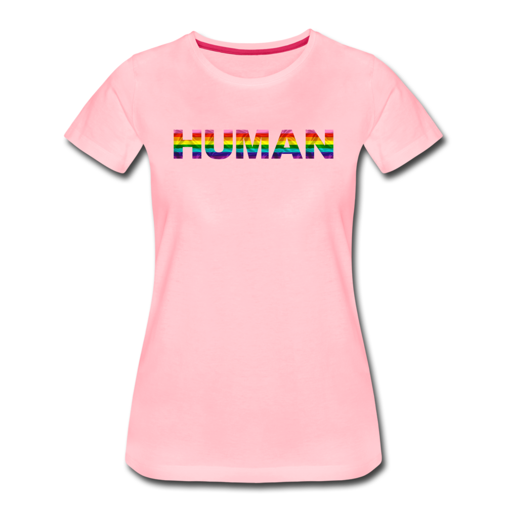 Human - Rainbow - Women’s Premium T-Shirt - pink