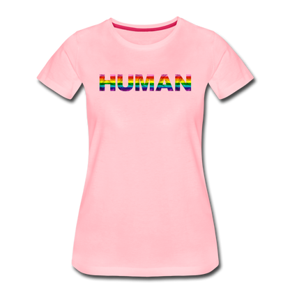 Human - Rainbow - Women’s Premium T-Shirt - pink