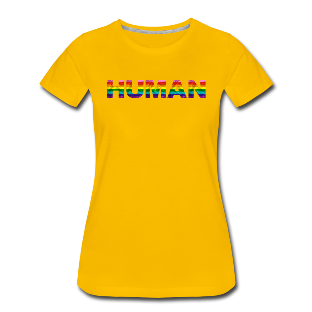 Human - Rainbow - Women’s Premium T-Shirt - sun yellow