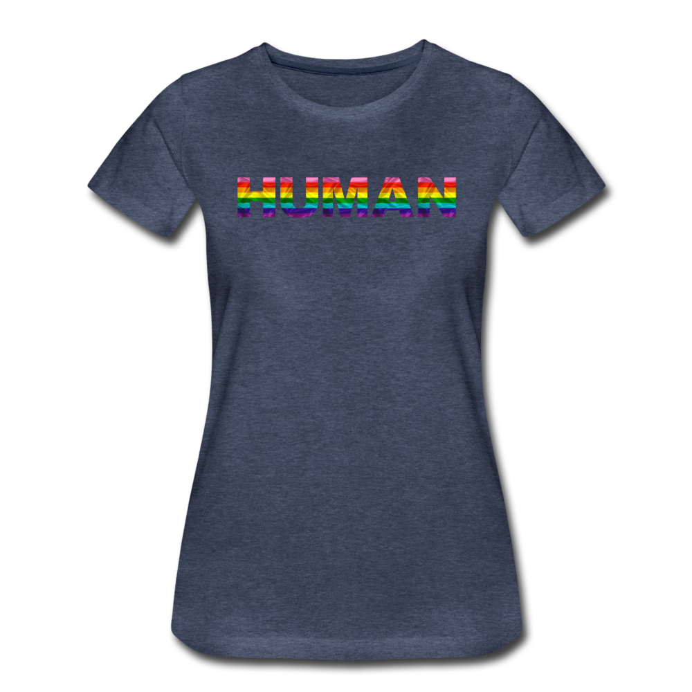 Human - Rainbow - Women’s Premium T-Shirt - heather blue