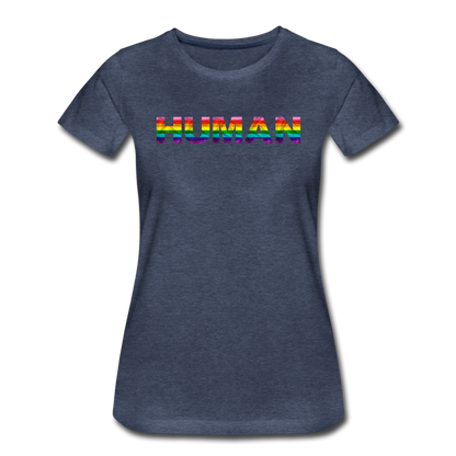 Human - Rainbow - Women’s Premium T-Shirt - heather blue