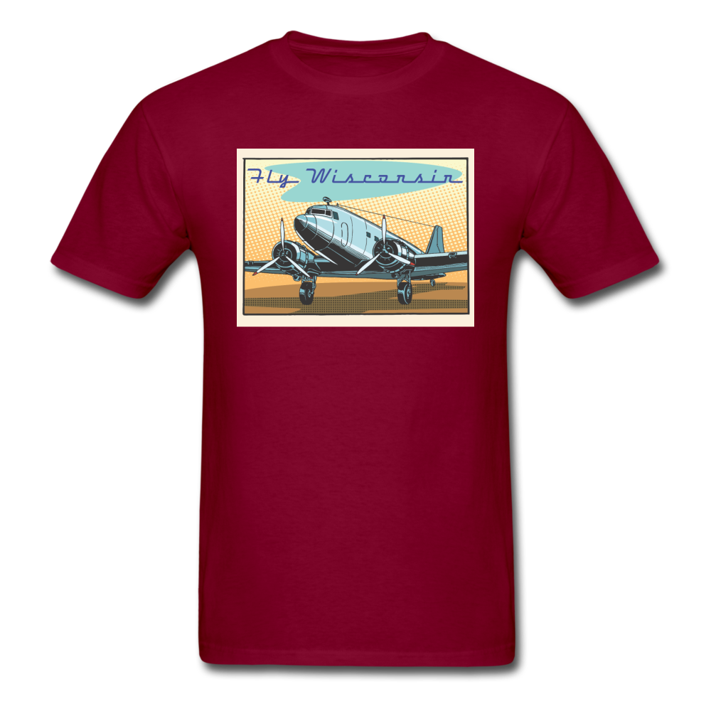 Fly Wisconsin - DC3 - Unisex Classic T-Shirt - burgundy