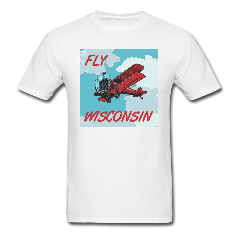 Fly Wisconsin - Biplane - Unisex Classic T-Shirt - white