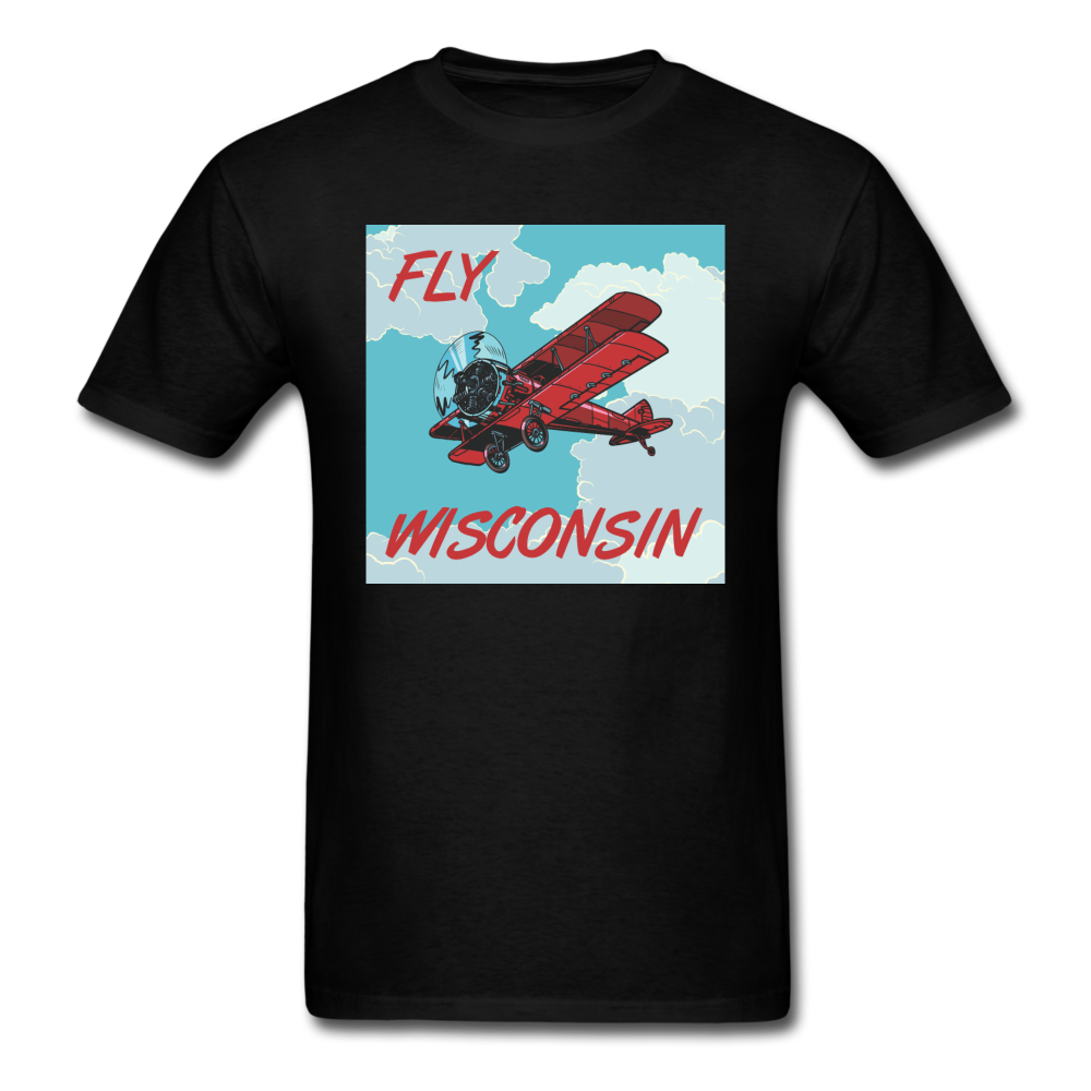 Fly Wisconsin - Biplane - Unisex Classic T-Shirt - black