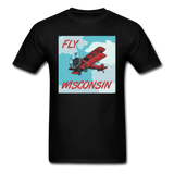 Fly Wisconsin - Biplane - Unisex Classic T-Shirt - black