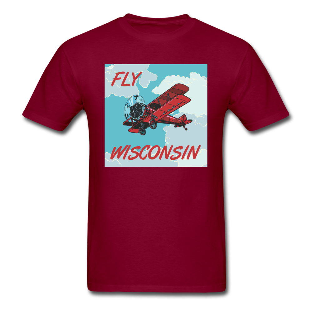 Fly Wisconsin - Biplane - Unisex Classic T-Shirt - burgundy