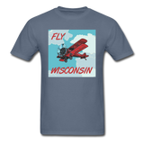 Fly Wisconsin - Biplane - Unisex Classic T-Shirt - denim