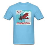 Fly Wisconsin - Biplane - Unisex Classic T-Shirt - aquatic blue