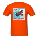Fly Wisconsin - Biplane - Unisex Classic T-Shirt - orange