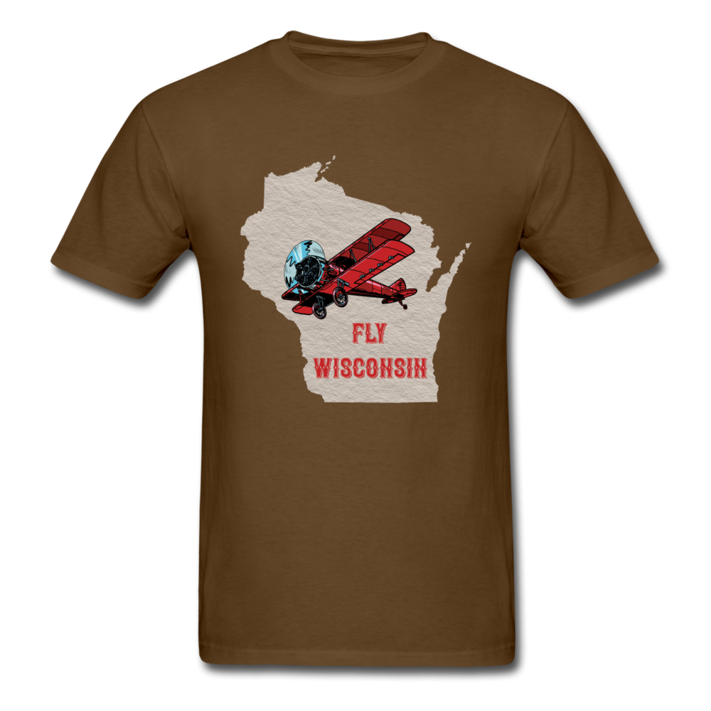 Fly Wisconsin - State - Unisex Classic T-Shirt - brown