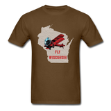 Fly Wisconsin - State - Unisex Classic T-Shirt - brown