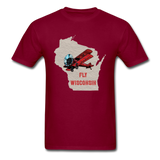 Fly Wisconsin - State - Unisex Classic T-Shirt - burgundy