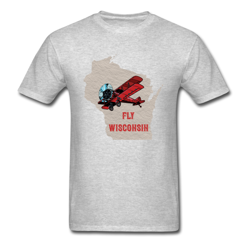 Fly Wisconsin - State - Unisex Classic T-Shirt - heather gray