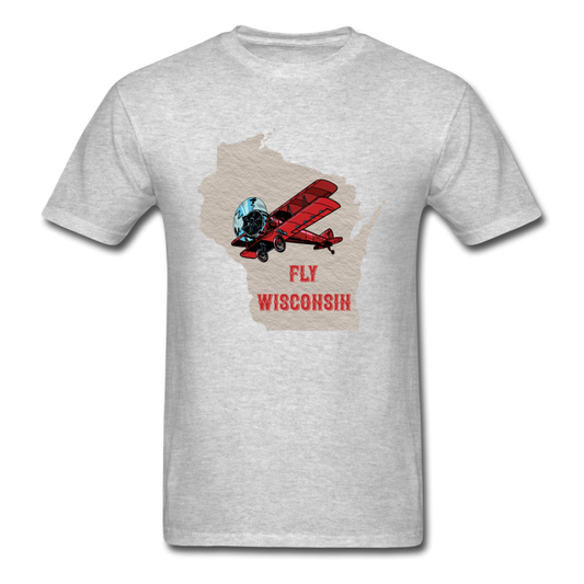 Fly Wisconsin - State - Unisex Classic T-Shirt - heather gray