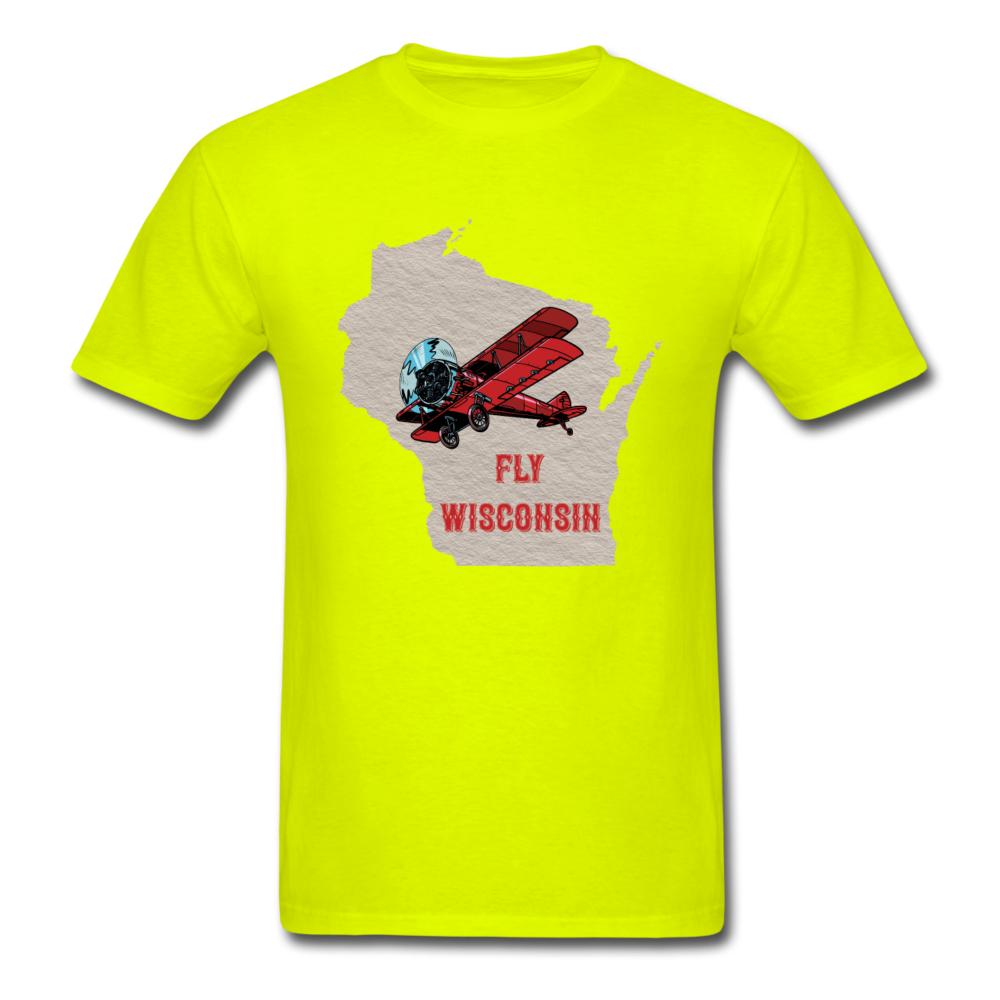 Fly Wisconsin - State - Unisex Classic T-Shirt - safety green