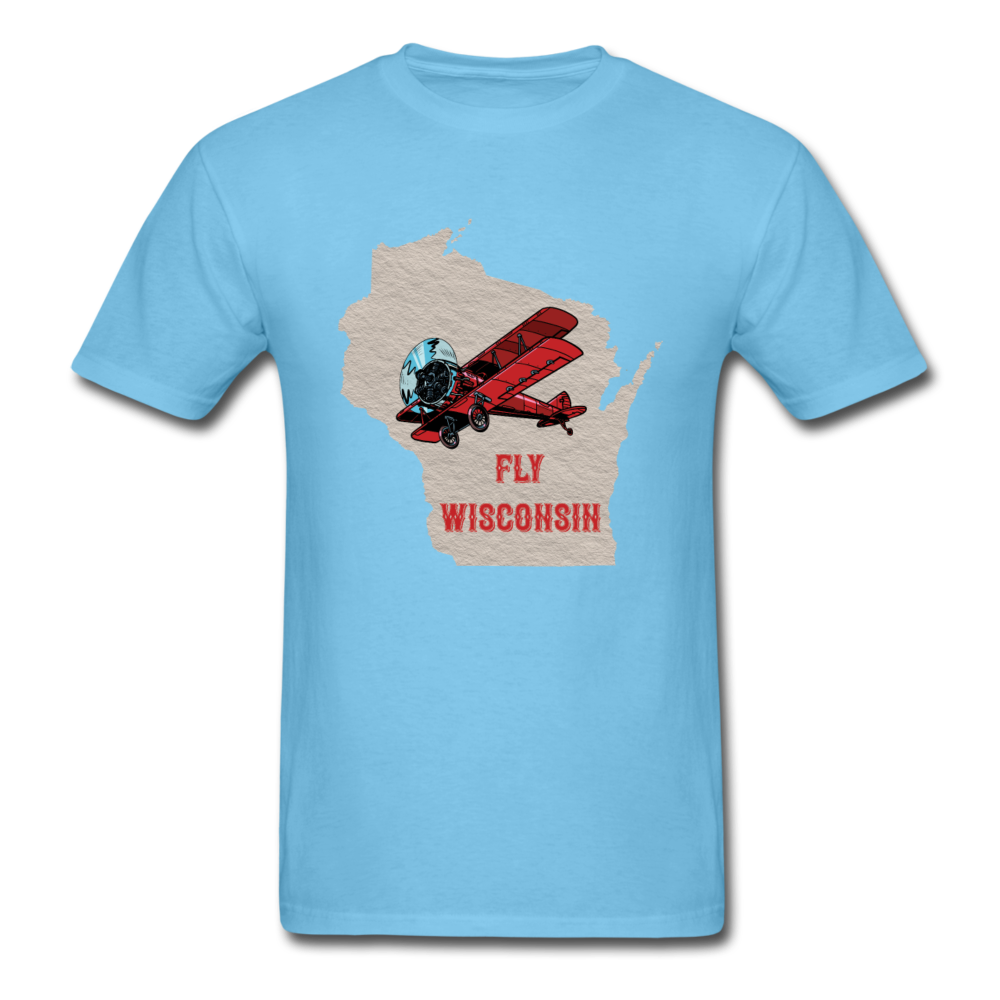 Fly Wisconsin - State - Unisex Classic T-Shirt - aquatic blue