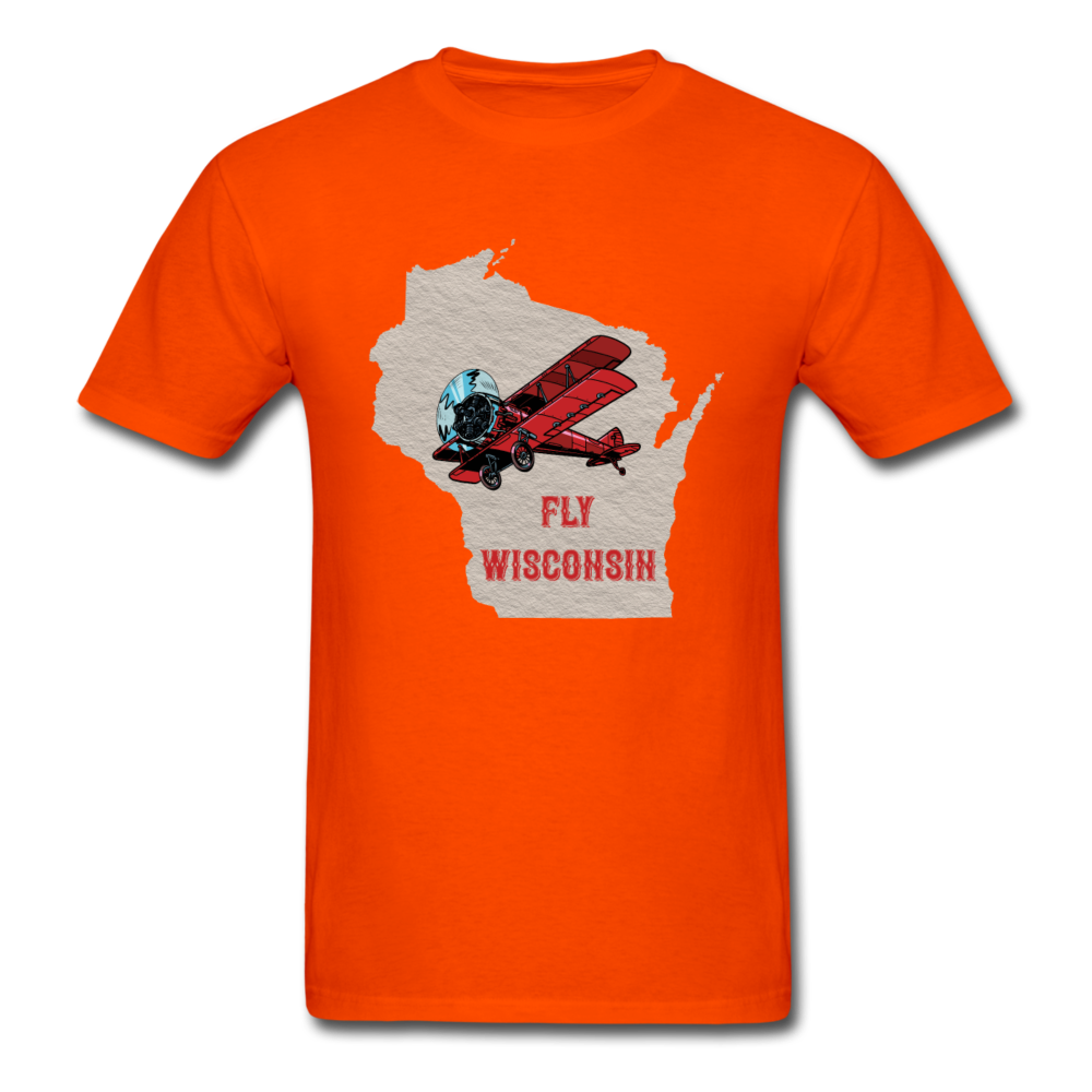 Fly Wisconsin - State - Unisex Classic T-Shirt - orange