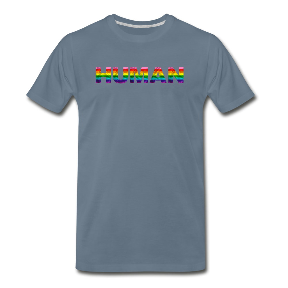 Human - Rainbow - Men's Premium T-Shirt - steel blue