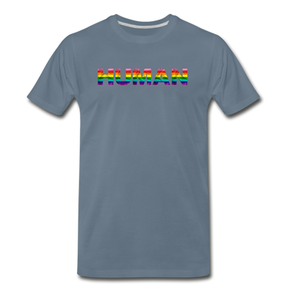 Human - Rainbow - Men's Premium T-Shirt - steel blue