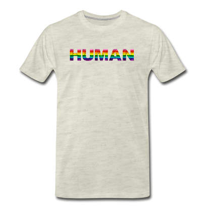 Human - Rainbow - Men's Premium T-Shirt - heather oatmeal