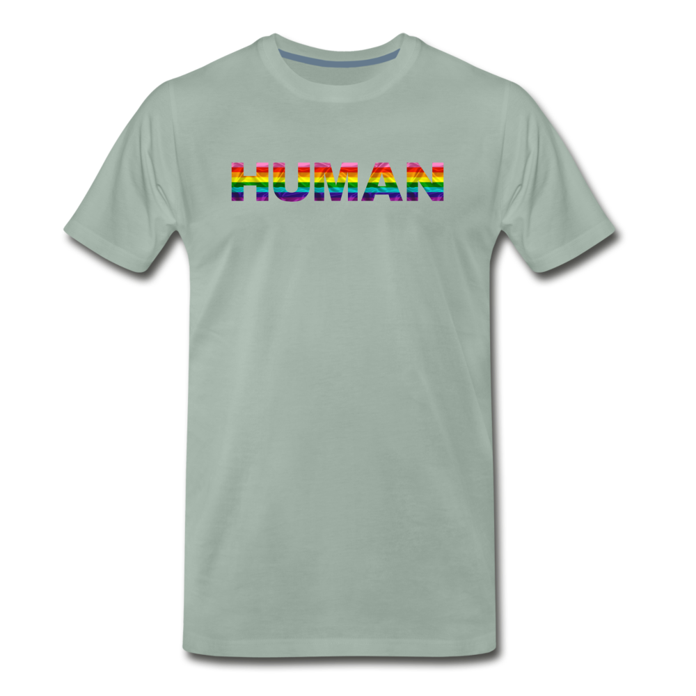 Human - Rainbow - Men's Premium T-Shirt - steel green