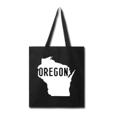 Oregon Wisconsin - State - White - Tote Bag - black