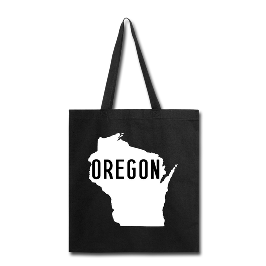 Oregon Wisconsin - State - White - Tote Bag - black