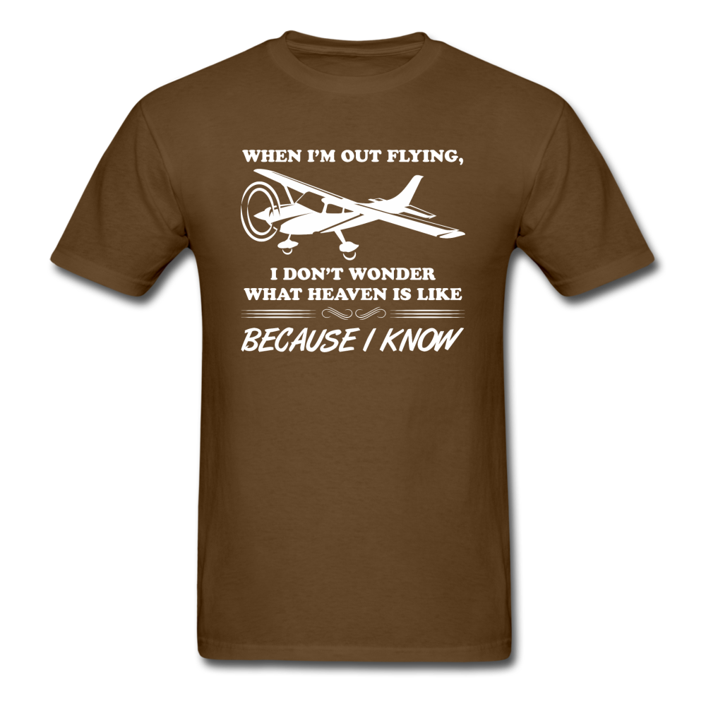 When I'm Out Flying - Heaven - White - Unisex Classic T-Shirt - brown