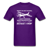 When I'm Out Flying - Heaven - White - Unisex Classic T-Shirt - purple
