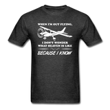 When I'm Out Flying - Heaven - White - Unisex Classic T-Shirt - heather black