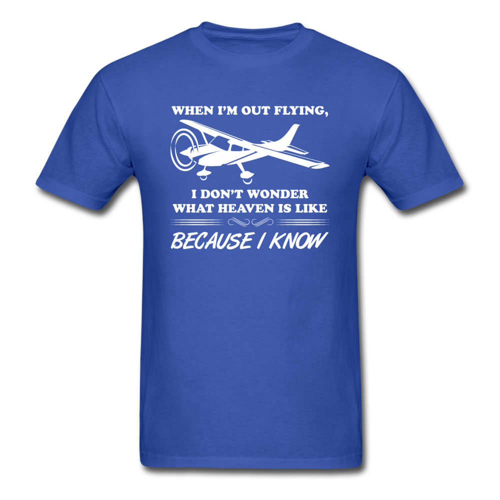 When I'm Out Flying - Heaven - White - Unisex Classic T-Shirt - royal blue