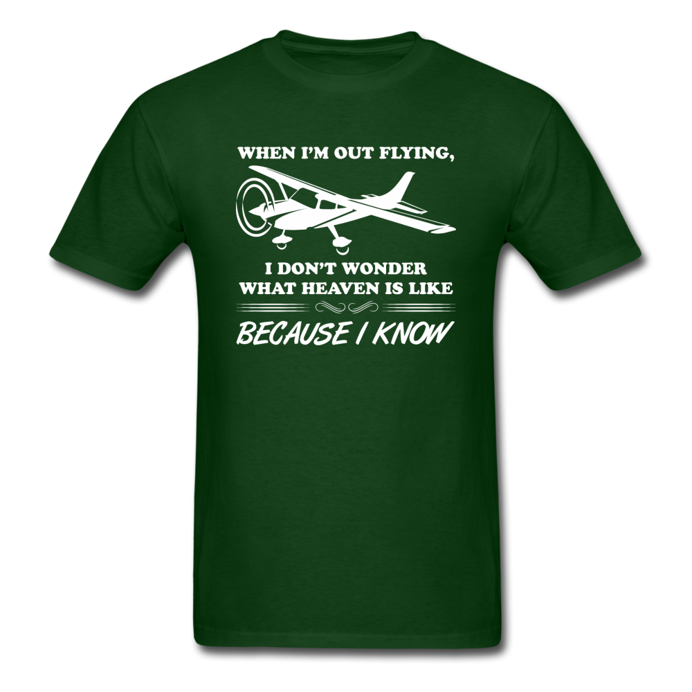 When I'm Out Flying - Heaven - White - Unisex Classic T-Shirt - forest green