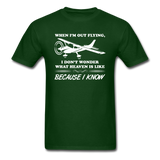 When I'm Out Flying - Heaven - White - Unisex Classic T-Shirt - forest green