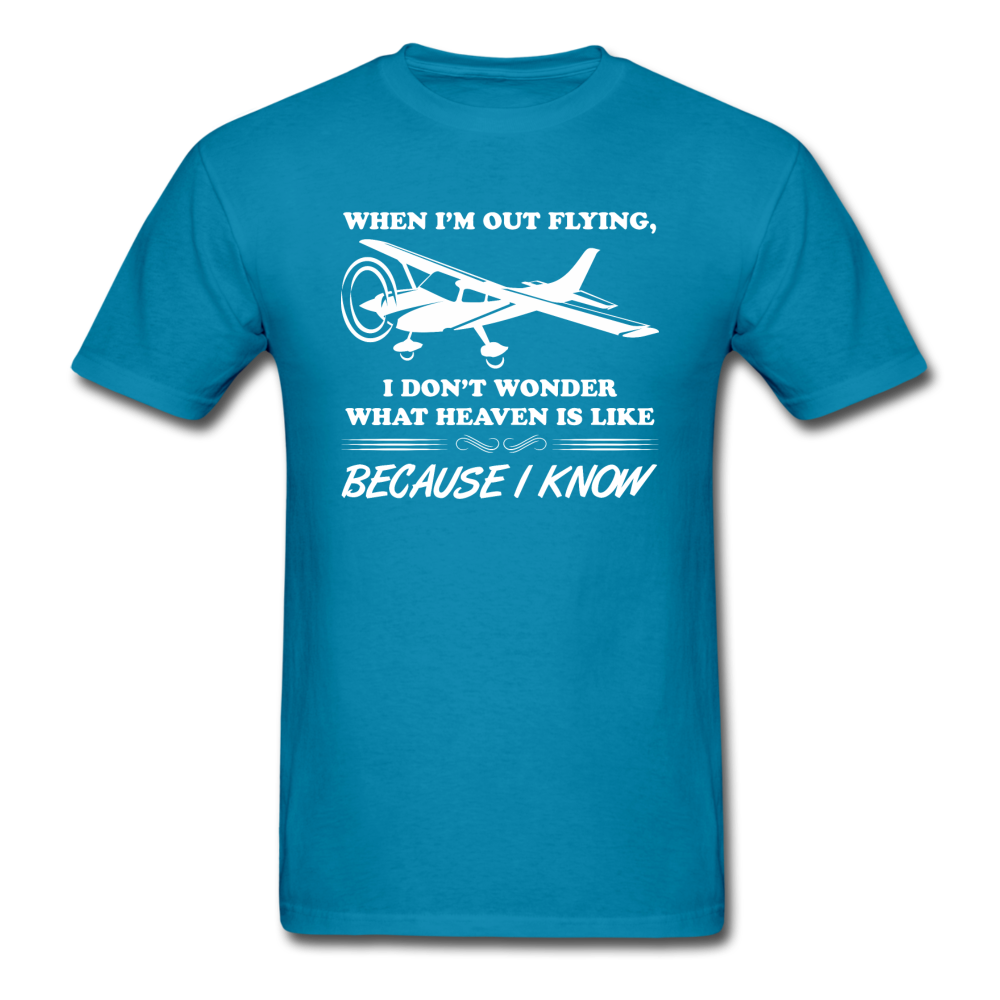 When I'm Out Flying - Heaven - White - Unisex Classic T-Shirt - turquoise