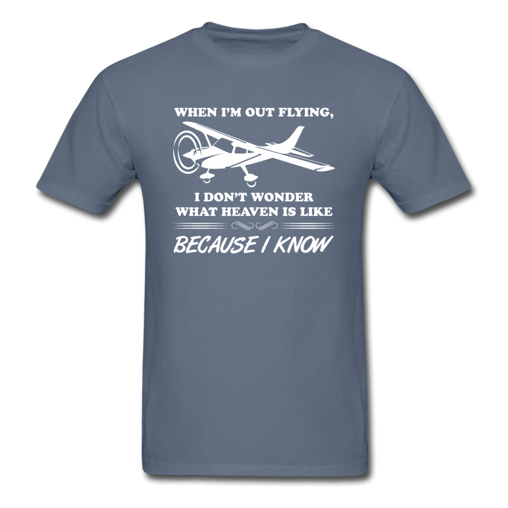 When I'm Out Flying - Heaven - White - Unisex Classic T-Shirt - denim