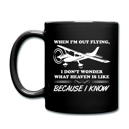 When I'm Out Flying - Heaven - White - Full Color Mug - black