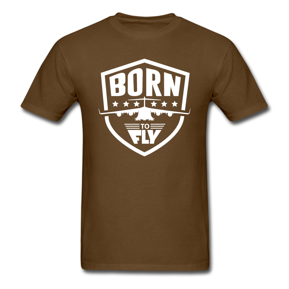 Born To Fly - Badge - White - Unisex Classic T-Shirt - brown