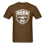 Born To Fly - Badge - White - Unisex Classic T-Shirt - brown