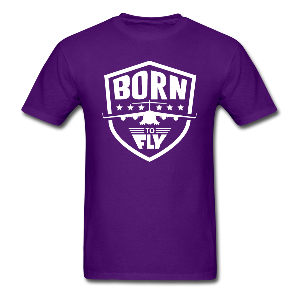 Born To Fly - Badge - White - Unisex Classic T-Shirt - purple