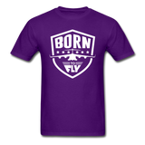 Born To Fly - Badge - White - Unisex Classic T-Shirt - purple
