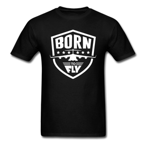 Born To Fly - Badge - White - Unisex Classic T-Shirt - black