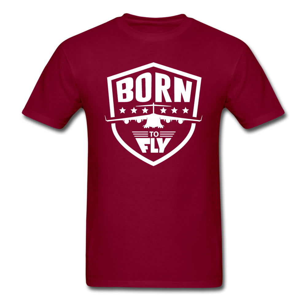 Born To Fly - Badge - White - Unisex Classic T-Shirt - burgundy