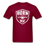 Born To Fly - Badge - White - Unisex Classic T-Shirt - burgundy