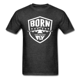 Born To Fly - Badge - White - Unisex Classic T-Shirt - heather black