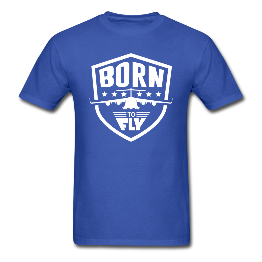 Born To Fly - Badge - White - Unisex Classic T-Shirt - royal blue