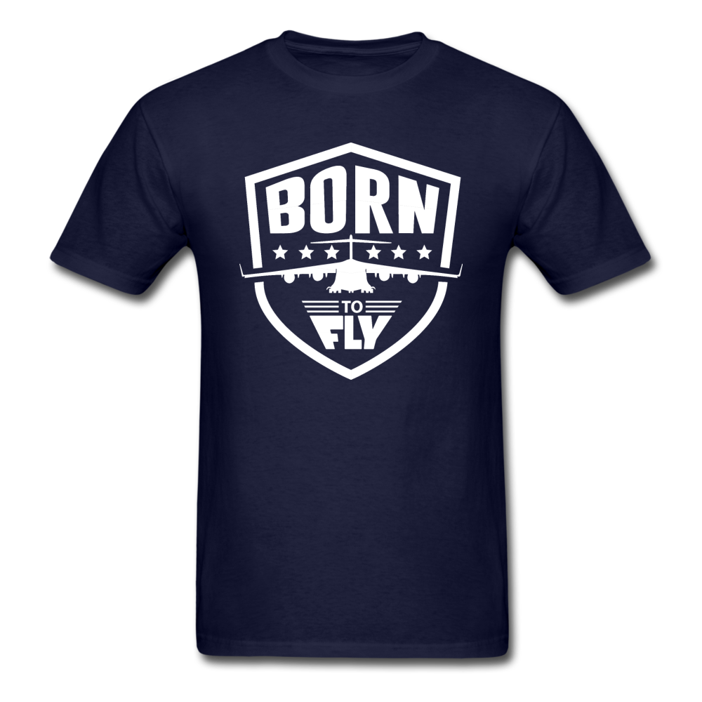 Born To Fly - Badge - White - Unisex Classic T-Shirt - navy