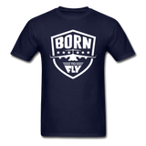 Born To Fly - Badge - White - Unisex Classic T-Shirt - navy