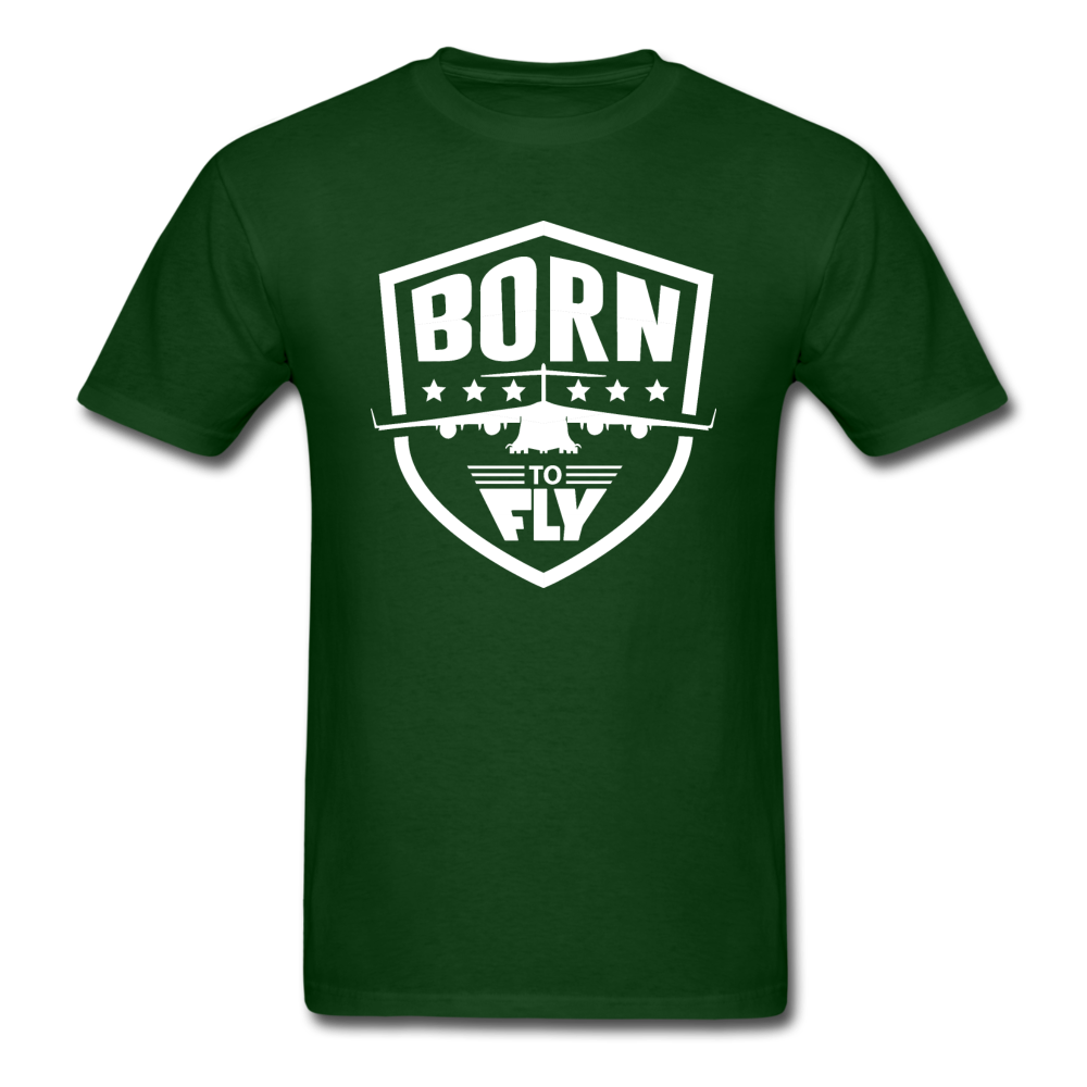 Born To Fly - Badge - White - Unisex Classic T-Shirt - forest green