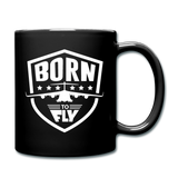 Born To Fly - Badge - White - Full Color Mug - black
