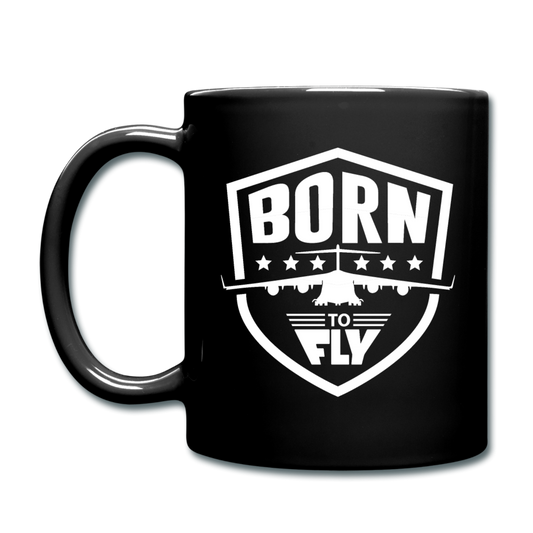 Born To Fly - Badge - White - Full Color Mug - black